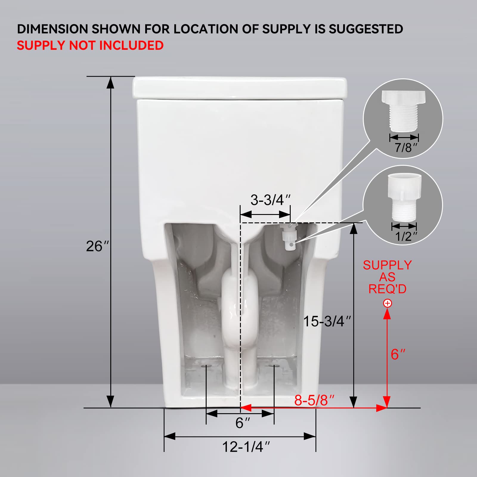 HOROW T0338W Compact One Piece Toilet with Comfort Chair Seat ADA Height 17.3", Elongated Dual Flush 0.8/1.28 GPF and MAP 1000g, Standard White Toilet Bowl