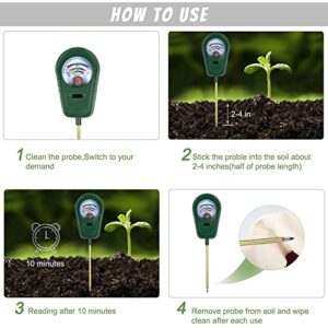 Upgraded 3 in 1 Soil Moisture/PH/Fertility Meter Soil Test Kit Soil Moisture Meter 90 Degree Foldable Soil Test Kit for Lawns, Garden, Farm, House, Indoor, Outdoor, Plants No Battery Needed (A)