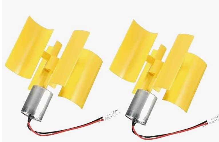 SWONVI 2 Pcs DC 0.1V-5.5V 100-6000RPM Micro Vertical Wind Turbines, Small Motor Wind Blades Generator for DIY