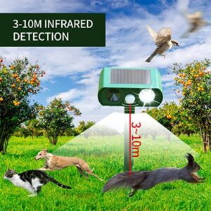 Abilly Ultrasonic Solar Animal Repellent, Cat Repellent Outdoor, Rat, Squirrel, Deer, Raccoon, Skunk, Rabbit, Mole, Dog, Cat,