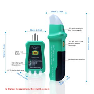 Xin Tester Digital Circuit Breaker Finder + GFCI Outlet Receptacle Tester Detector North American AC Electrical Socket Tester with mesh Tool case(XT-33A)