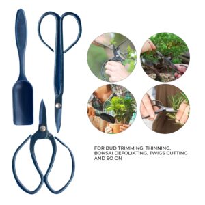 Bonsai Tools Set 15 Pcs High Carbon Steel - Planting Gardening Trimming Tools Set Include Pruning Shears, Scissors, Mini Rake, Round, Pointed Shovel, Training Wire in PU Leather Bag