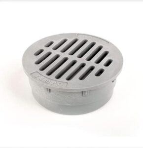 premium usa made 4" inch grey outdoor round flat drain grate cover - fits all 4" inch sewer & drain pipe/fittings, also fits triple wall pipe & corrugated landscape pipe 4" (grey)
