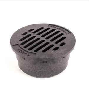 premium usa made 3" inch black outdoor round flat drain grate cover - fits 3" inch sewer & pvc drain pipe/fittings, also fits triple wall pipe & corrugated landscape pipe 3" (black)