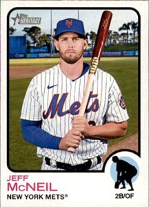 2022 topps heritage #389 jeff mcneil new york mets official mlb baseball card in raw (nm or better) condition