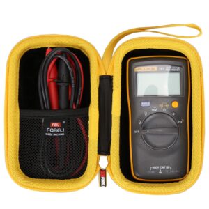 FBLFOBELI Hard Travel Carrying Case for FLUKE 101/106 / 107 Digital Multimeter, EVA Shockproof Protective Cover Storage Bag (Case Only)