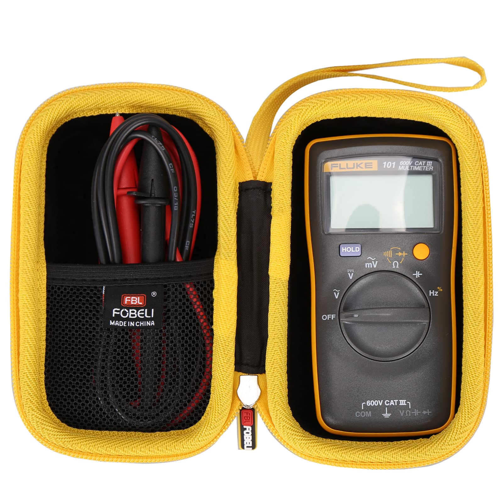 FBLFOBELI Hard Travel Carrying Case for FLUKE 101/106 / 107 Digital Multimeter, EVA Shockproof Protective Cover Storage Bag (Case Only)