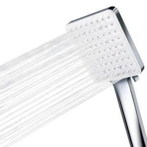 high pressure shower head with handheld newentor shower head with 6 spray settings, adjustable detachable universal handheld shower head replacement for adults children pets use, chrome(no hose）