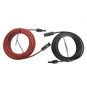 Kimllier 20FT Solar Panel Extension Cable Wire with Male and Female Connector Black and Red 12AWG