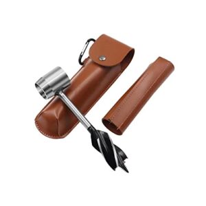 bushcraft hand auger wrench,survival settlers tool,scotch eye wood auger drill bit,manual auger outdoor wood peg and hole maker