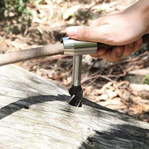 Bushcraft Hand Auger Wrench,Survival Settlers Tool,Scotch Eye Wood Auger Drill Bit,Manual Auger Outdoor Wood Peg and Hole Maker