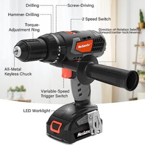 Cordless Drill, Maxlander 20V 1/2'' Drill Set with 1.5Ah Battery and Charger, Power Drill Cordless for Concrete Wall, Wood, Metal - Variable Speed