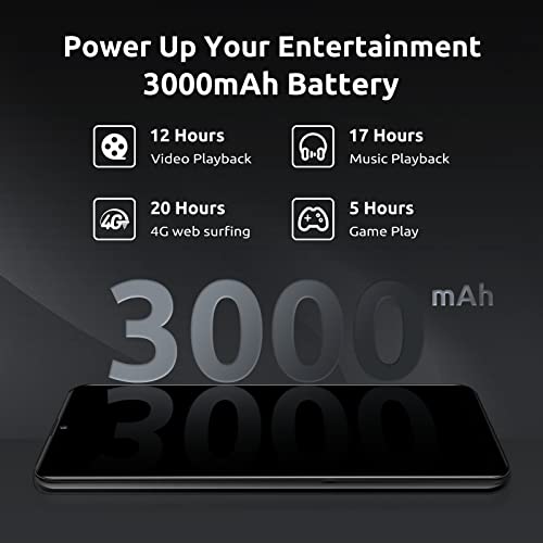 Xgody X60 Pro Unlocked Smartphones, 6.5 Inch Android 9.1 OS Cheap Cell Phones, 2022 4G Dual 5MP Camera and Dual SIM Phones, 3000mAh Massive Battery, Face Recognition (Black)