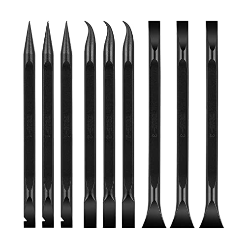 9 Pieces Plastic Scraper Tool Carbon Fiber Multi-Purpose Scraper Scratch Free Cleaning Scraper Tool for Tight Spaces and Gaps, Stickers/Food/Paint Remover Tool