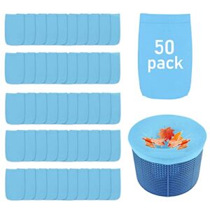 yznlife pool skimmer socks, 50 pcs swimming pool socks for filter, skimmers cleans debris and leaves for in-ground and above ground pools
