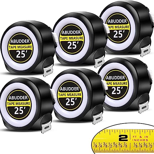 Tape Measure, Measuring Tape Retractable,Measurement Tape with Fractions,Self Lock Power Tape Measures Retractable 25FT (White, 25FT)