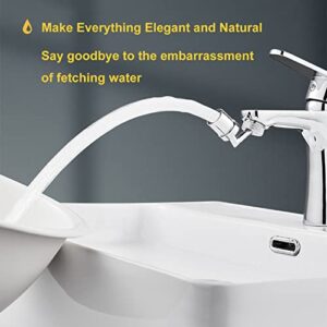 Universal Splash Filter Faucet,720 Rotating Anti-Splash Faucet Extender with 2 Faucet Adapter, Faucet Aerator Sprayer for Kitchen Sink Bathroom (0.86/0.94)