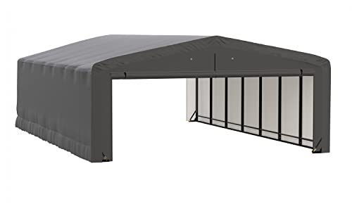 ShelterLogic ShelterTube Garage & Storage Shelter, 20' x 32' x 10' Heavy-Duty Steel Frame Wind and Snow-Load Rated Enclosure, Gray