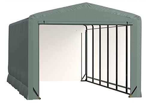 ShelterLogic ShelterTube Garage & Storage Shelter, 12' x 27' x 10' Heavy-Duty Steel Frame Wind and Snow-Load Rated Enclosure, Green