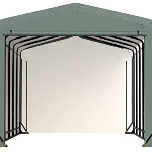 ShelterLogic ShelterTube Garage & Storage Shelter, 12' x 27' x 10' Heavy-Duty Steel Frame Wind and Snow-Load Rated Enclosure, Green