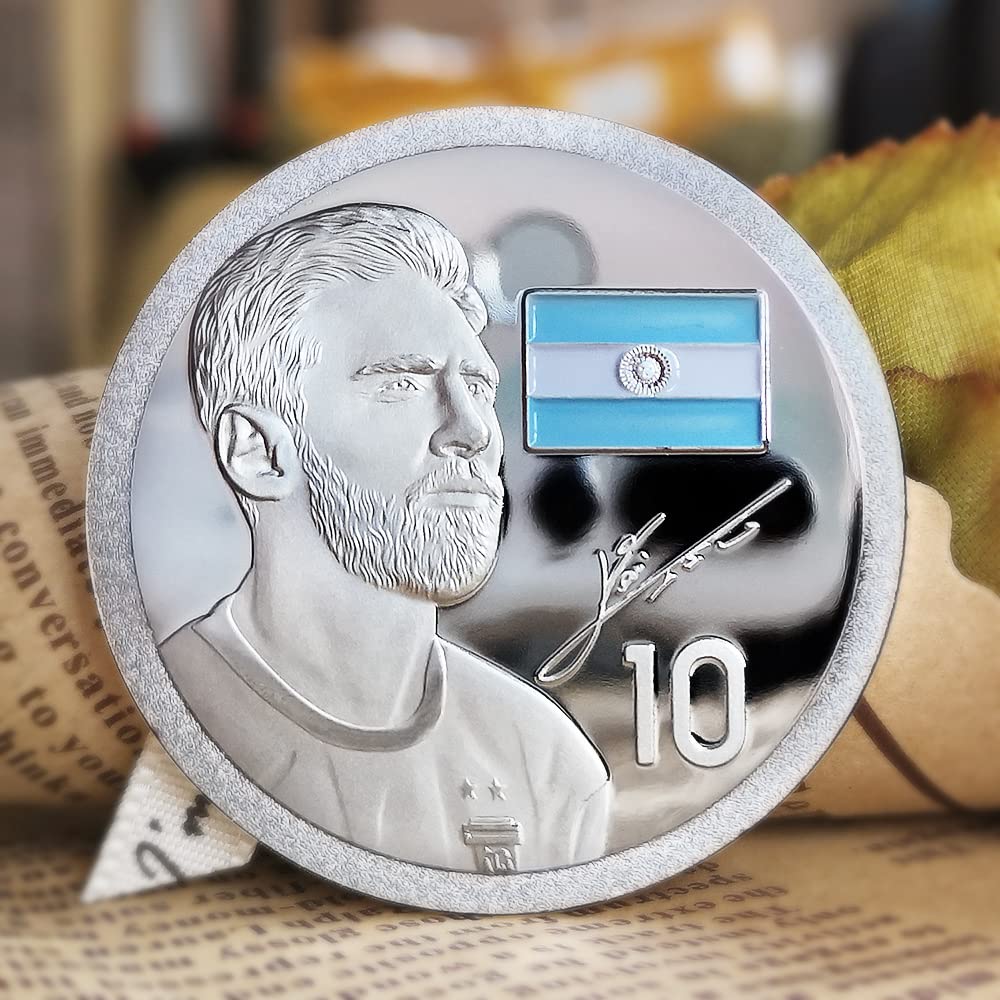 Argentina Football Superstar Messi Medal Footballer Coin European Golden Boot Award No. 10 Messi Silver Coin