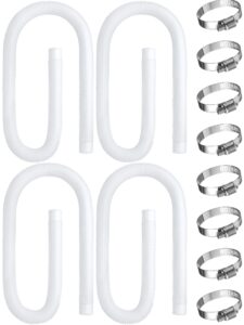 saintrygo 4 pcs 1.5 inch pool hose for above ground pools diameter pool pump replacement hose 59 inch length swimming pool hose with 8 pcs hose clamps (white)