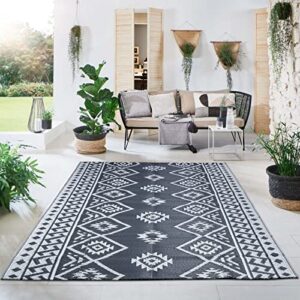 LILIOFFIC Reversible Mats - Plastic Straw Rug, 5' x 8' Outdoor Rug for Patio Clearance Decor, Modern Area Rugs, Floor Mat for Outdoors, RV, Backyard, Deck, Picnic, Beach, Trailer, Camping, Grey