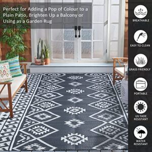 LILIOFFIC Reversible Mats - Plastic Straw Rug, 5' x 8' Outdoor Rug for Patio Clearance Decor, Modern Area Rugs, Floor Mat for Outdoors, RV, Backyard, Deck, Picnic, Beach, Trailer, Camping, Grey