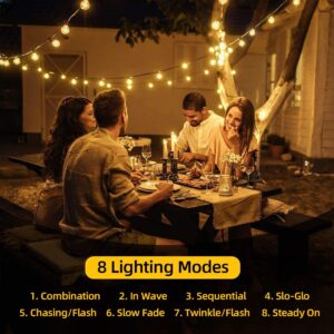 L LAMPOP Solar String Lights Outdoor Waterproof IP65 20 Feet Patio Lights with 20 LED Crystal Globe Hanging Light for Backyard Porch Balcony Party Decor, Wedding,Party,Camping (Warm White)