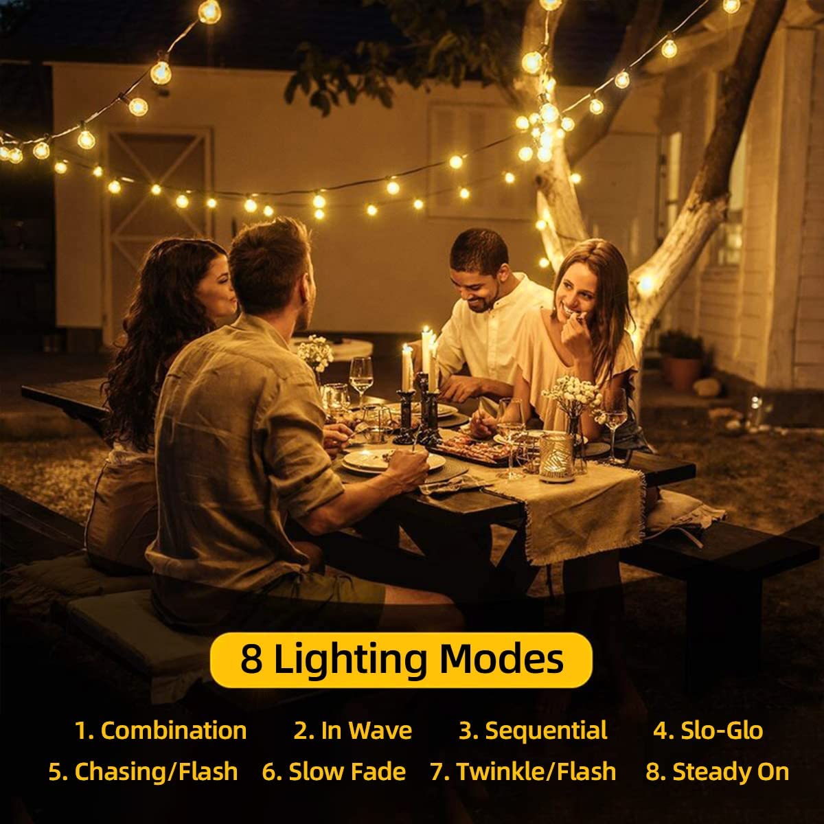L LAMPOP Solar String Lights Outdoor Waterproof IP65 20 Feet Patio Lights with 20 LED Crystal Globe Hanging Light for Backyard Porch Balcony Party Decor, Wedding,Party,Camping (Warm White)