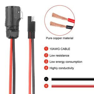 PAEKQ 2Pin Power Industrial Circular Connector to SAE Adapter Cable, 10AWG SAE Connector to LP20 Furrion Solar Plug Fit for Furrion,Forrest, River RV Ports, Solar Panel Suitcase (15.7Inch)