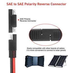 PAEKQ 2Pin Power Industrial Circular Connector to SAE Adapter Cable, 10AWG SAE Connector to LP20 Furrion Solar Plug Fit for Furrion,Forrest, River RV Ports, Solar Panel Suitcase (15.7Inch)