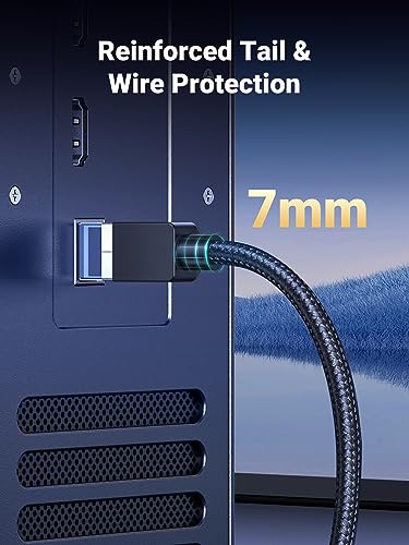 UGREEN Cat 8 Ethernet Cable 25FT, High Speed Braided 40Gbps 2000Mhz Network Cord Cat8 RJ45 Shielded Indoor Heavy Duty LAN Cables Compatible for Gaming PC PS5 PS4 PS3 Xbox Modem Router 25FT