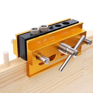 autotoolhome gold self centering doweling jig kit 2 inch 6pc drill guide bushings set adjustable width wood dowel jig woodworking joints tools