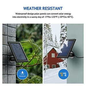 Ayotu Waterproof Solar Panel Compatible with Video Doorbell 4(2021 Release) & Doorbell 2/3/3Plus, 5V/3.5W(Max) Output Continuous Charging, 3.8M/12ft Coil with Wall Mount (NOT Include Camera), Black