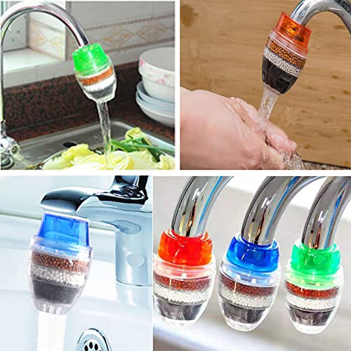 3 Packs Faucet Water Filters, Purifier Kitchen Tap Filtration Activated Carbon Removes Chlorine Fluoride Heavy Metals Hard Water for Home Kitchen Bathroom(Faucet Outlet Dia. 16-19mm)