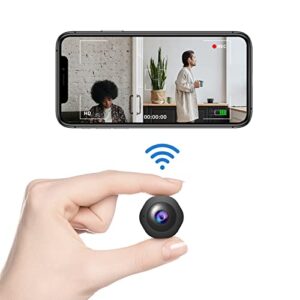 mini spy hidden camera wifi nanny cam with app 1080p hd small wireless portable home security cameras covert with night vision motion detection built in battery 32gb sd card for home indoor outdoor