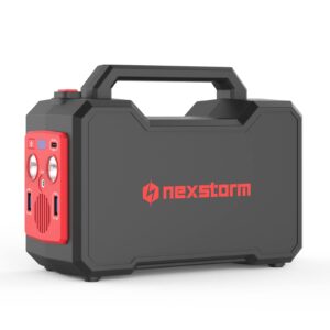 222wh portable power station, nexstorm solar camping generator 60000mah with flashlight peak 300w ac outlet dc ports for home camping emergency backup supply laptop cpap
