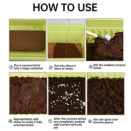 Tileon Coco Coir Brick 1.4lbs, Coconut Block Expands 2.3 Gallons / 9 Quarts Organic Potting Soil, Peat Moss for All Plants, Seeds and Seedlings