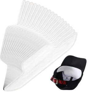 100 pcs hat sweat liner golf absorbent sweat pad prevents stains odor soft hat sweat protector disposable hard hat sweatband preservation sticky sweat liner for men women baseball hat from makeup