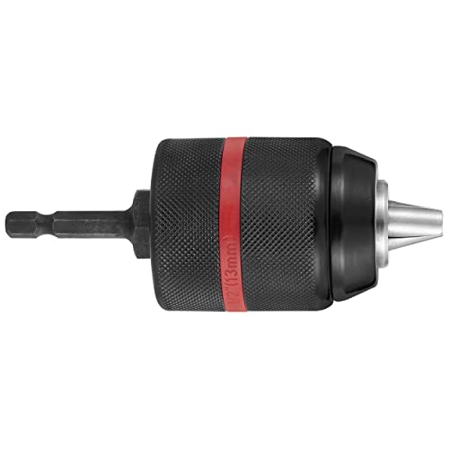 Eumtenr Multi Quick Replacement Keyless Chuck, Keyless Oneway Hand Drill Chuck 1/2-20UNF Mount 2~13mm Self-tighten for Multiple Purposes Quick Connect Drill Chuck Tool (Red)
