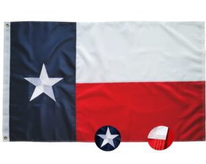 texas state flag 3x5ft, embroidered stars sewn stripes premium texas flag outdoors indoors 210d heavy duty oxford nylon flag with brass grommmets