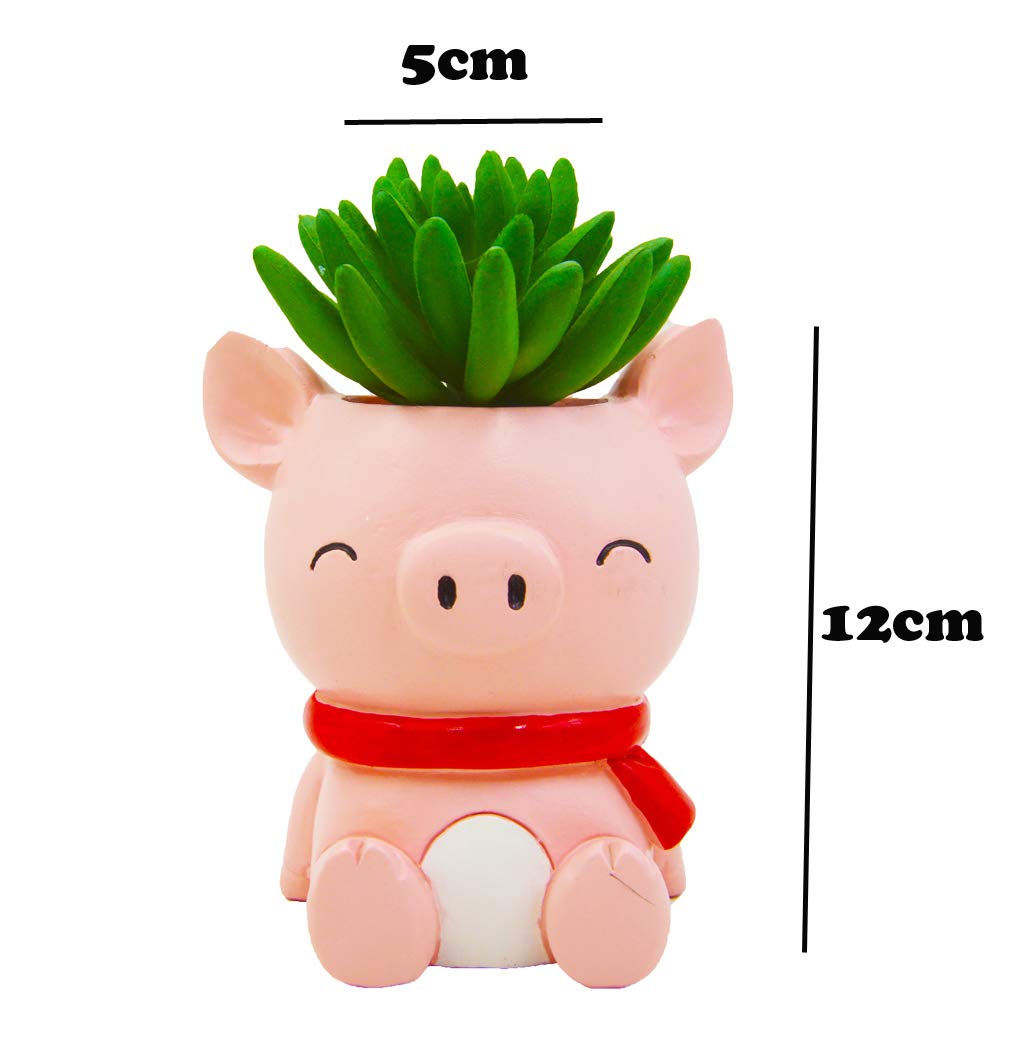 MONMOB Succulent Pot Planters Outdoor Decor Outdoor Planter Plants Patio Balcony Yard Lawn Ornament Home Office Room Decor Gardening Gifts (Pigdog)