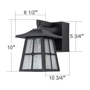 c cattleya Porch Light with Outlet Plug, Outdoor Light with Outlet Built in Exterior Light Fixture Outdoor Wall Sconce with GFCI Outlet Aluminum Lantern Patio Garage Light with Seeded Glass