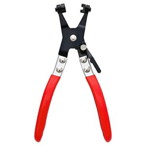 hose clamp plier repair tool with swivel flat band for removal and installation of ring-type or flat-band hose clamps in automotive coolant radiator heater and water hose…