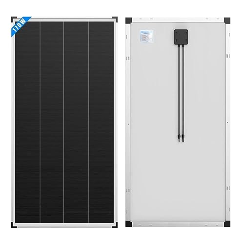 Alrska 170 Watt 12 Volt Shingle-Tech Cell Monocrystalline Solar Panel High Efficiency Solar Module for RV Trailer Camper Marine Off Grid