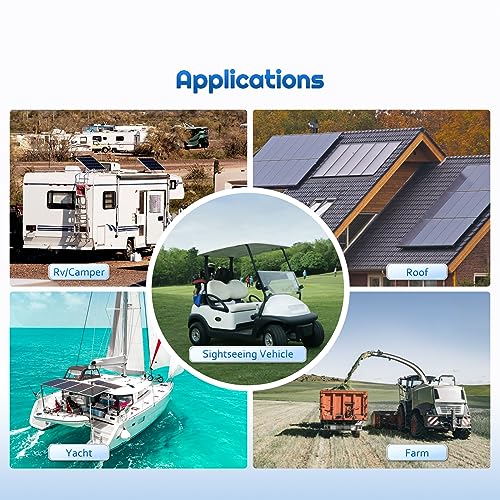 Alrska 170 Watt 12 Volt Shingle-Tech Cell Monocrystalline Solar Panel High Efficiency Solar Module for RV Trailer Camper Marine Off Grid