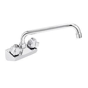 amgood wall mount kitchen sink faucet | 12" swivel spout | 4" center | nsf | commercial kitchen utility laundry
