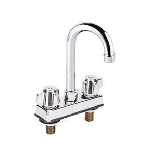 amgood deck mount kitchen sink gooseneck faucet | 6" swivel spout | 4" center | nsf | commercial kitchen utility laundry