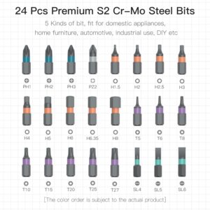 24 In 1 Ratcheting Screwdriver Set, ATuMan Mini Ratchet Wrench with Reversible High Torque Drive Handle, Close Quarter Right Angle Offset Screwdriver Bit Set 1/4 Multi Hex/Phillips/Slotted/Torx